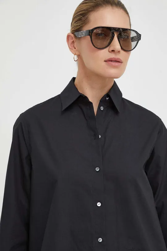 czarny Karl Lagerfeld koszula bawełniana
