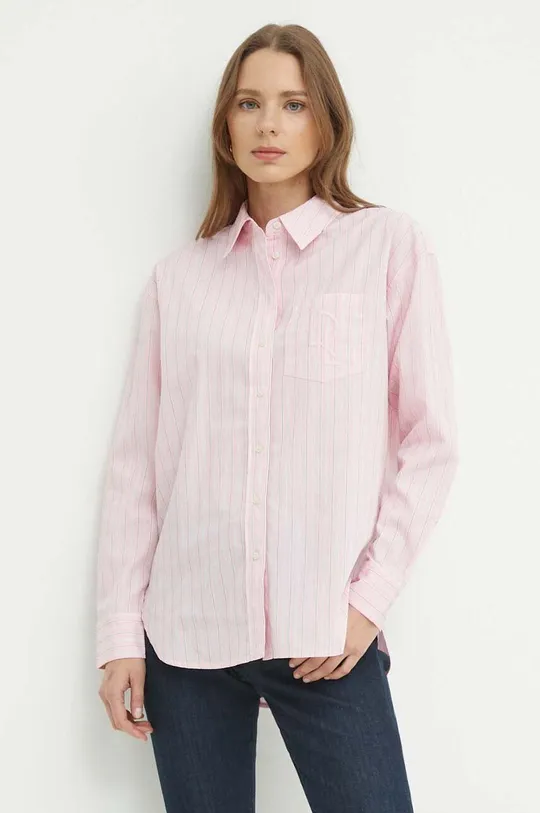 ροζ Βαμβακερό πουκάμισο Lauren Ralph Lauren Γυναικεία