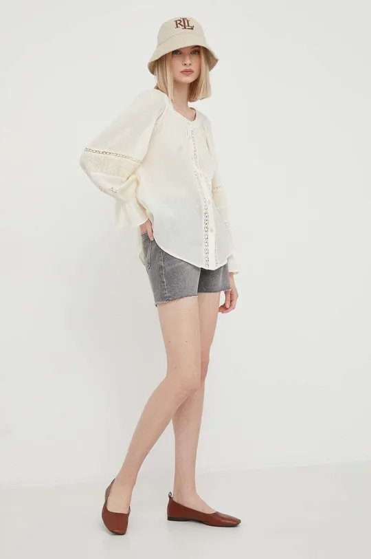 Lauren Ralph Lauren camicia in cotone beige