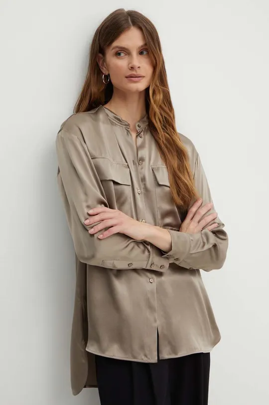 коричневий Шовкова сорочка MAX&Co. Жіночий