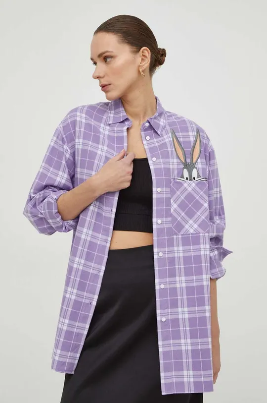 μωβ Βαμβακερό πουκάμισο MAX&Co. x CHUFY Γυναικεία