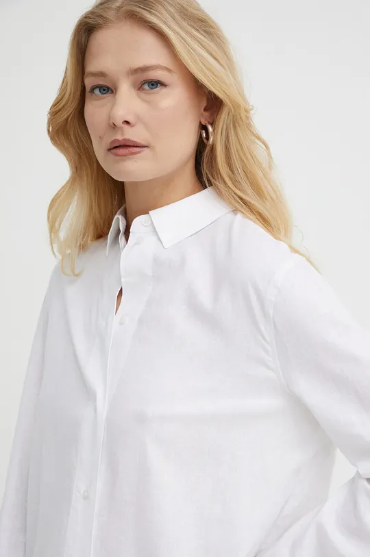 biały Armani Exchange koszula lniana