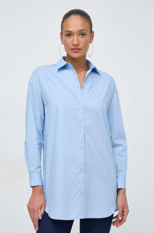 Хлопковая рубашка Armani Exchange голубой