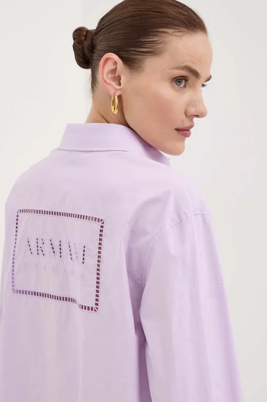 violetto Armani Exchange camicia in cotone