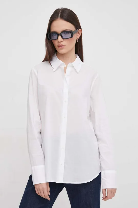 λευκό Βαμβακερό πουκάμισο United Colors of Benetton Γυναικεία