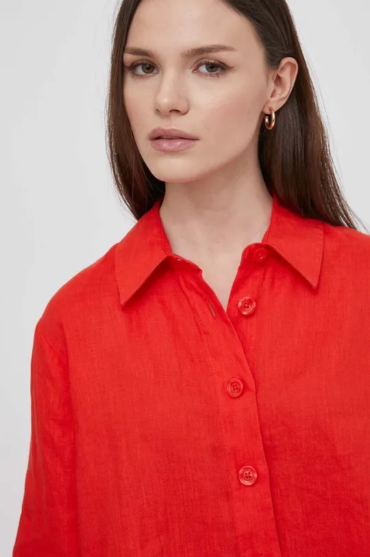 rosso United Colors of Benetton camicia di lino