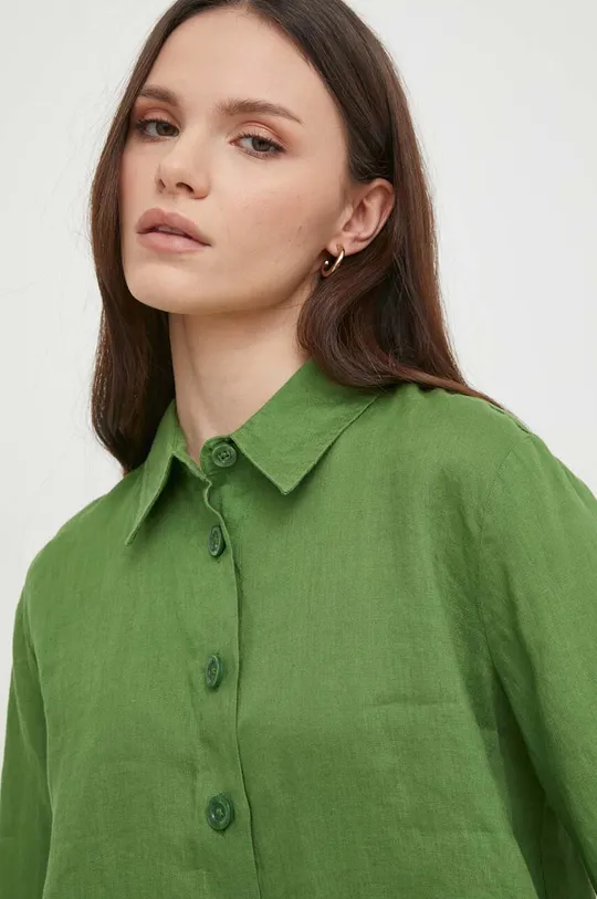 зелёный Льняная рубашка United Colors of Benetton