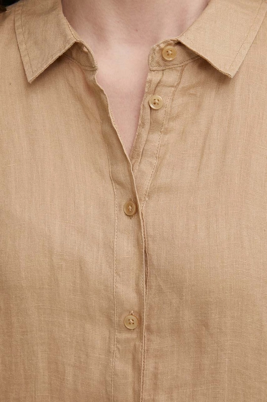 beige United Colors of Benetton camicia di lino