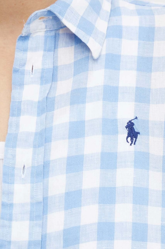 Πουκάμισο από λινό Polo Ralph Lauren μπλε