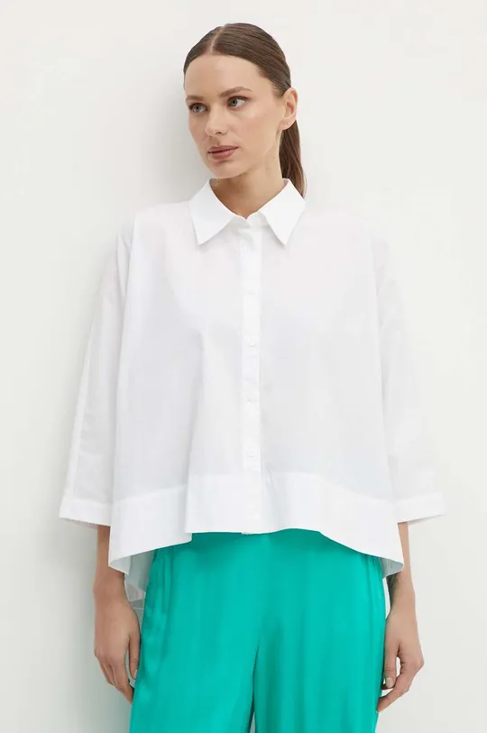 biały Sisley koszula bawełniana Damski