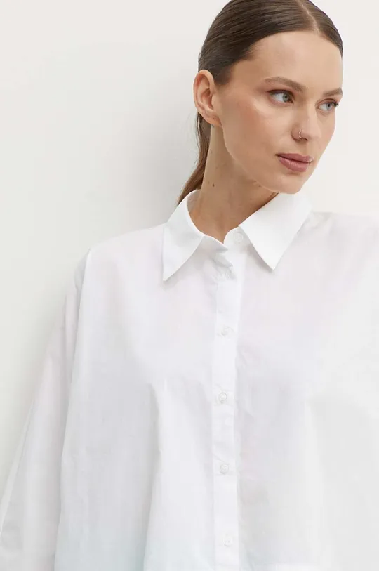 biały Sisley koszula bawełniana