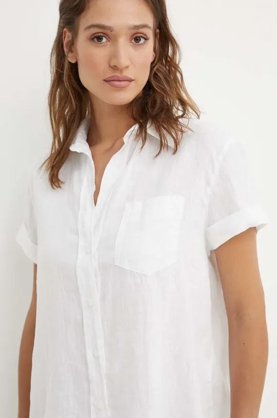 bianco Sisley camicia di lino