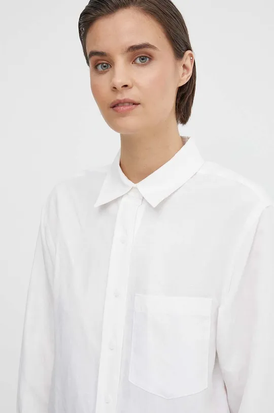 bianco Calvin Klein camicia in lino misto