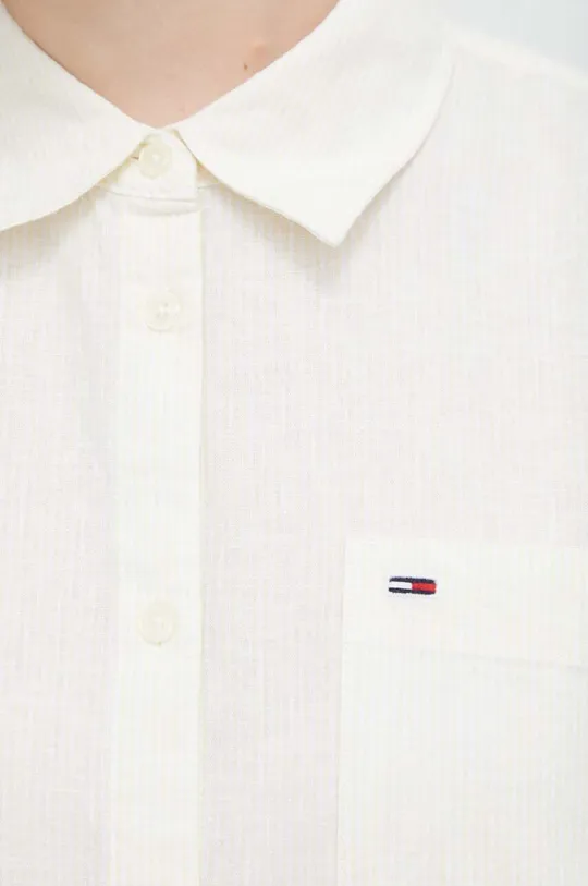 Košulja s dodatkom lana Tommy Jeans Ženski