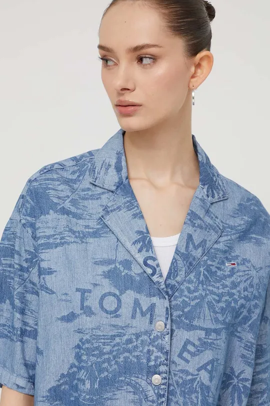 modrá Rifľová košeľa Tommy Jeans Dámsky
