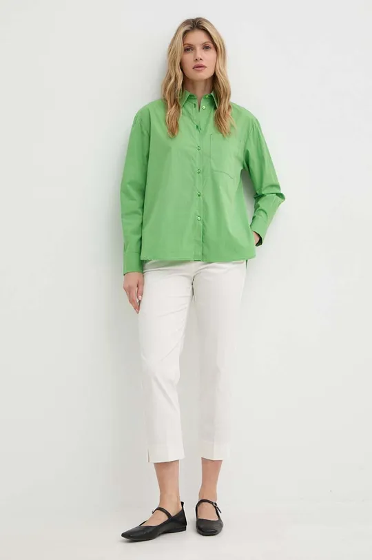 Βαμβακερό πουκάμισο MAX&Co. πράσινο