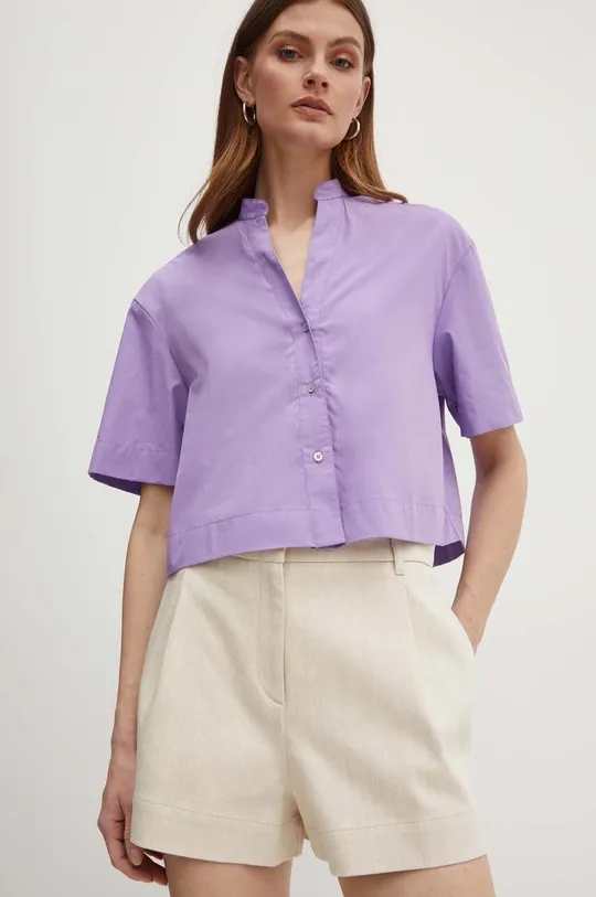фиолетовой Хлопковая рубашка MAX&Co. Женский