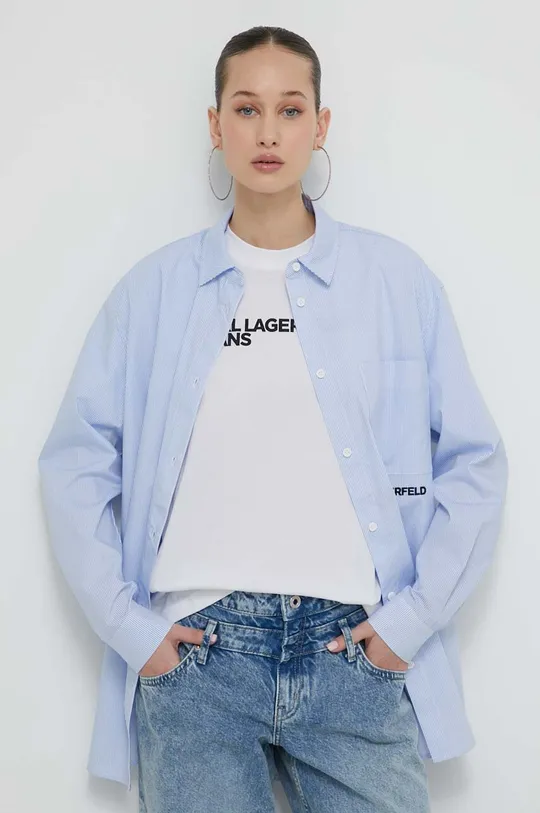 niebieski Karl Lagerfeld Jeans koszula bawełniana