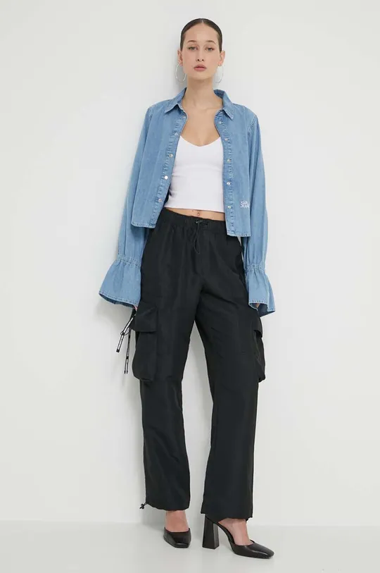 Джинсова сорочка Karl Lagerfeld Jeans блакитний