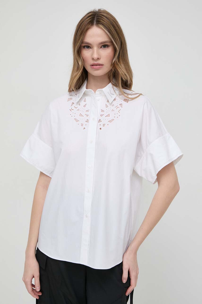 Acquista Karl Lagerfeld Jeans Camicia con fiocco laterale su Acquista Karl Lagerfeld Jeans Camicia con fiocco laterale su