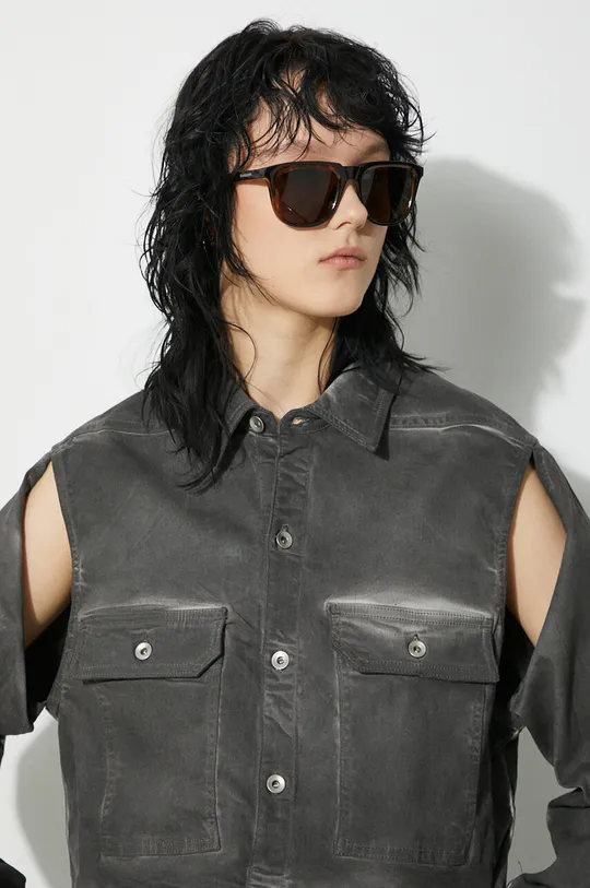 Rick Owens giacca Denim Jacket Cape Sleeve Cropped Outershirt Donna