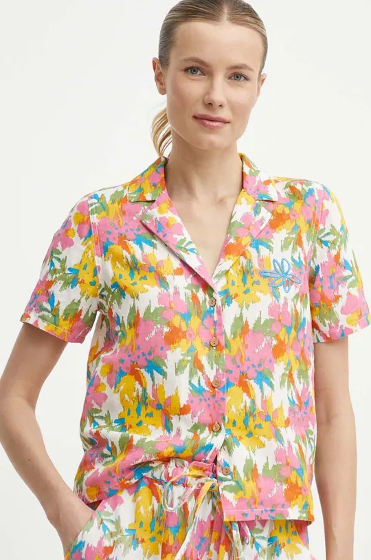 multicolore Picture camicia di lino Kintha Donna