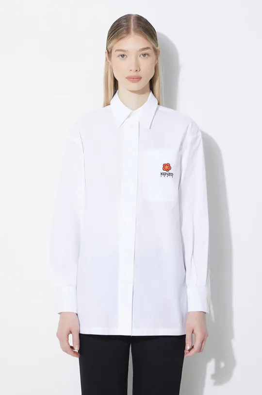 λευκό Βαμβακερό πουκάμισο Kenzo Boke Flower Oversize Shirt Γυναικεία