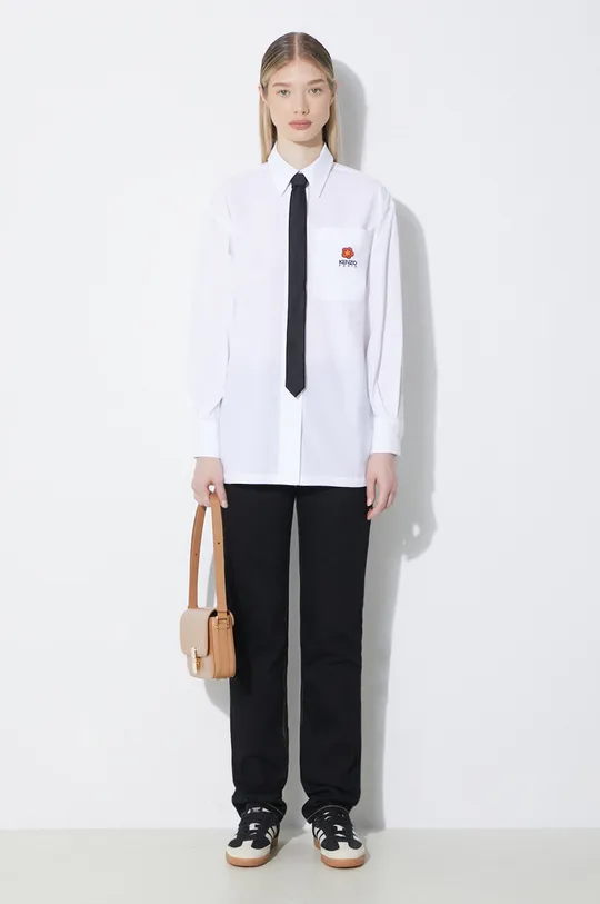 Kenzo koszula bawełniana Boke Flower Oversize Shirt biały