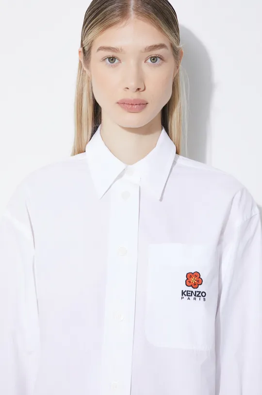 бял Памучна риза Kenzo Boke Flower Oversize Shirt