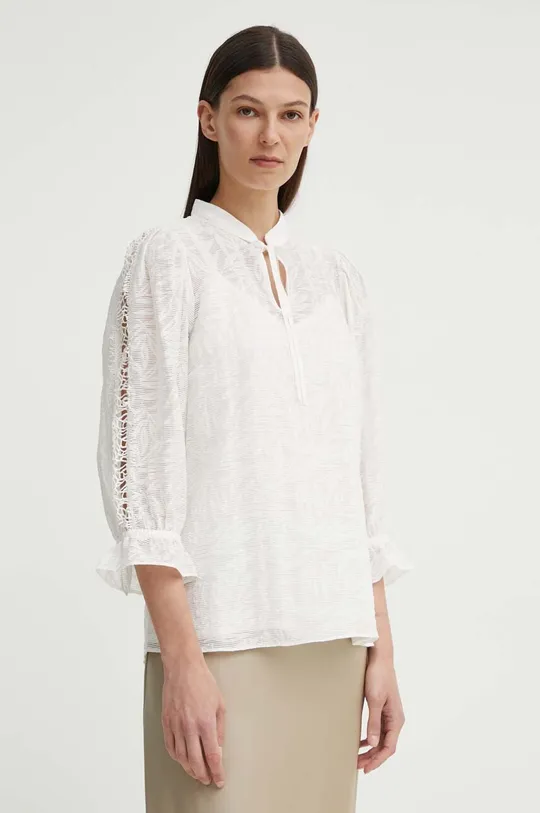 biały Bruuns Bazaar bluzka MacluraBBImiras blouse