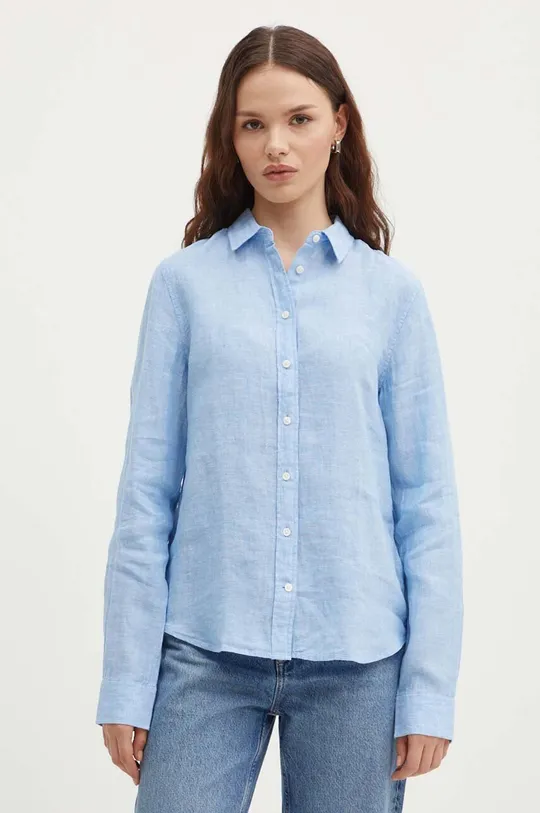 modra Lanena srajca Gant Ženski