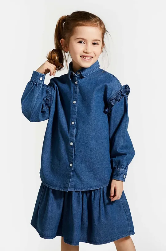 голубой Детская джинсовая рубашка Coccodrillo Для девочек