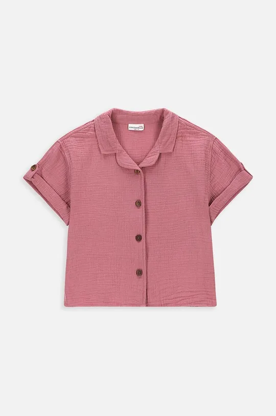 Παιδικό βαμβακερό πουκάμισο Coccodrillo ροζ