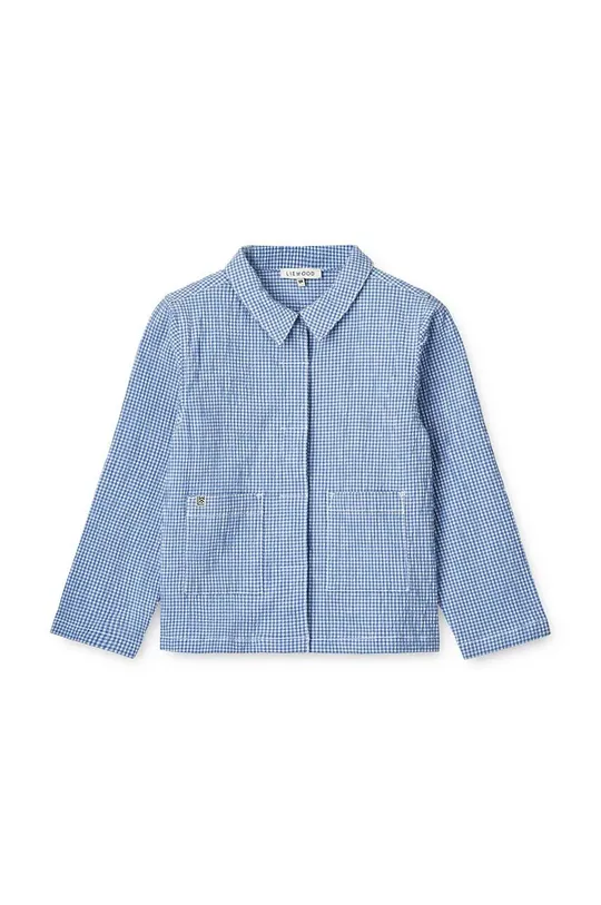 Dječja pamučna košulja Liewood Kory Seersucker Check Shirt plava