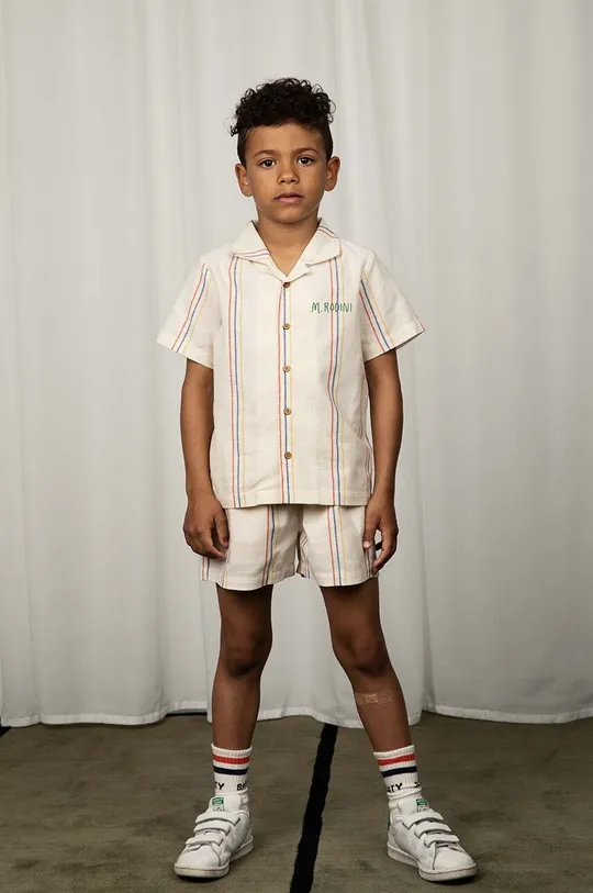 Детская рубашка с примесью льна Mini Rodini Детский