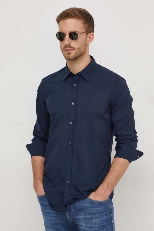 σκούρο μπλε Βαμβακερό πουκάμισο BOSS