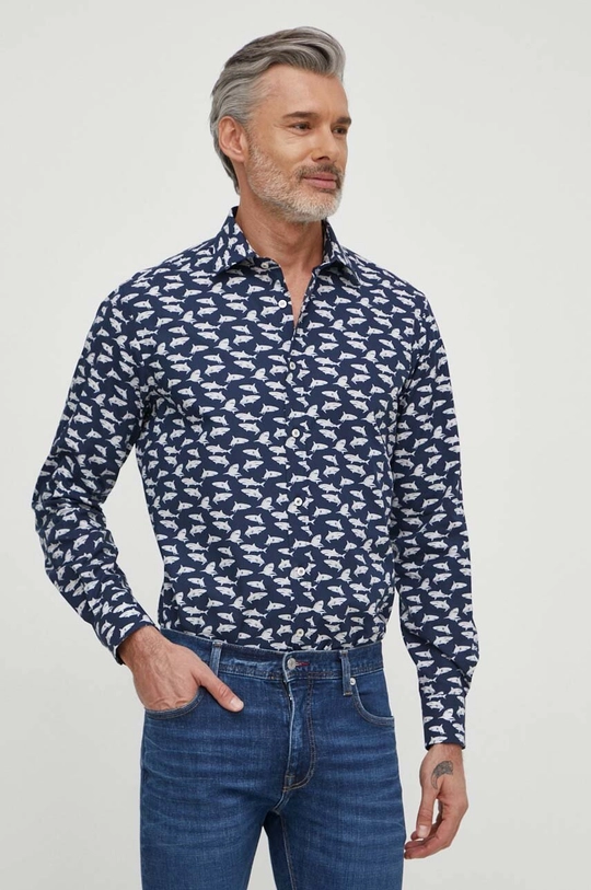 blu navy Paul&Shark camicia in cotone