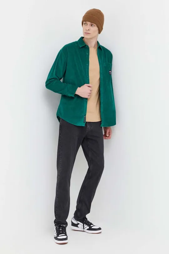 Вельветова сорочка Tommy Jeans зелений