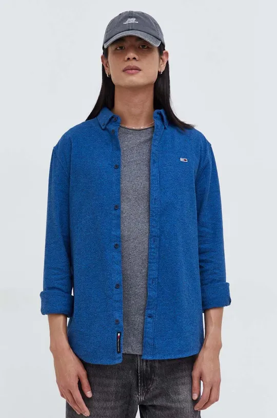 modrá Bavlnená košeľa Tommy Jeans