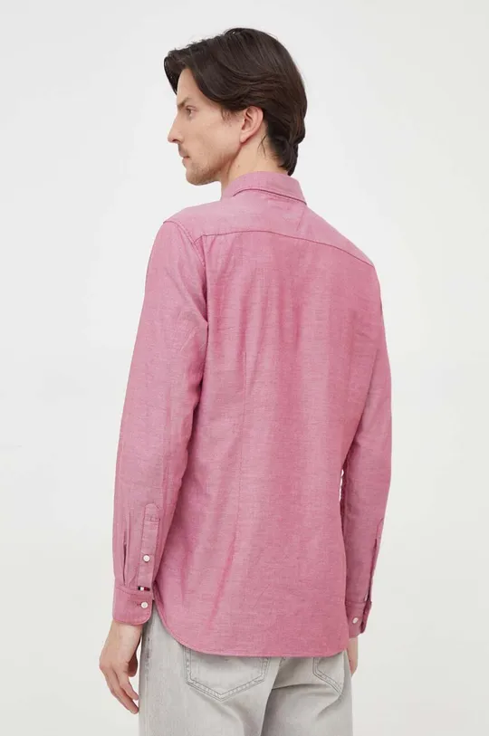 burgundské Bavlnená košeľa Tommy Hilfiger