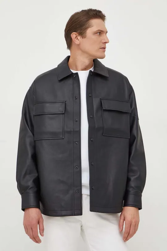 črna Srajčna jakna Calvin Klein Jeans Moški