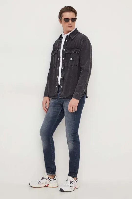 Βαμβακερό πουκάμισο Calvin Klein Jeans 100% Βαμβάκι