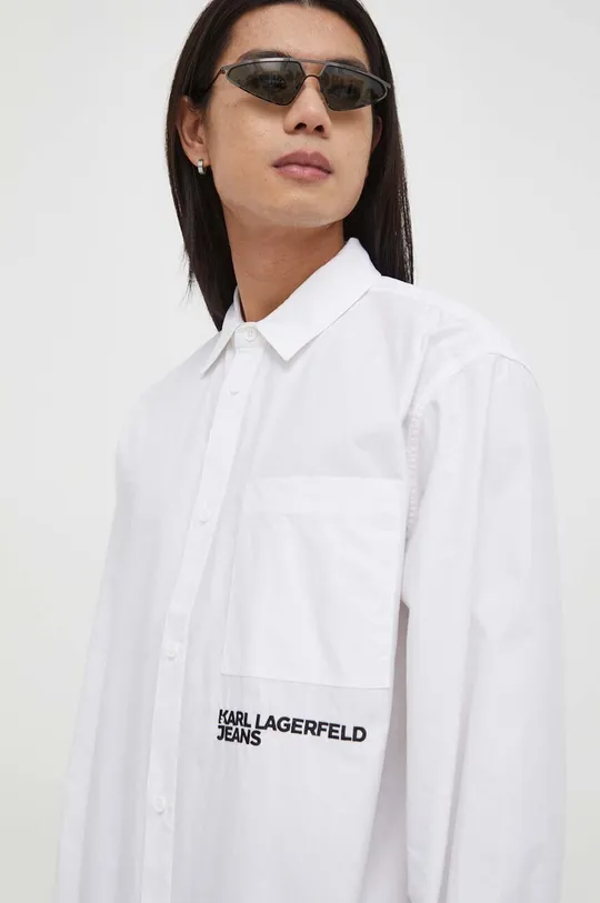 bijela Pamučna košulja Karl Lagerfeld Jeans