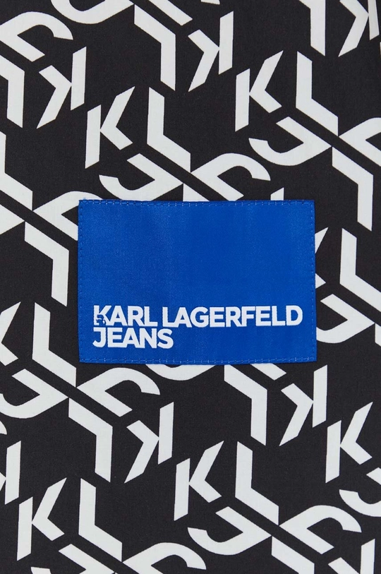 Βαμβακερό πουκάμισο Karl Lagerfeld Jeans μαύρο