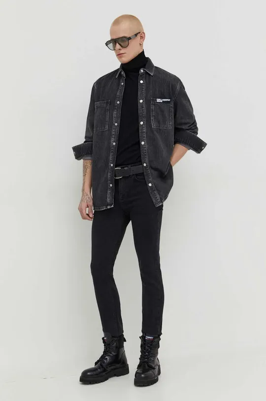 Karl Lagerfeld Jeans koszula jeansowa szary