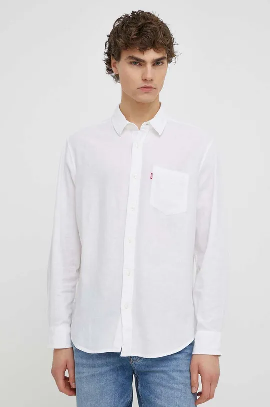 λευκό Βαμβακερό πουκάμισο Levi's Ανδρικά