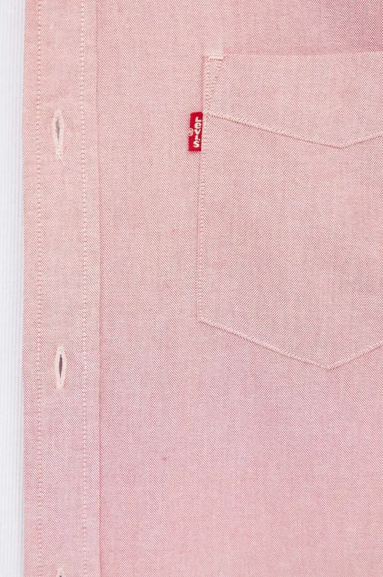 Βαμβακερό πουκάμισο Levi's ροζ