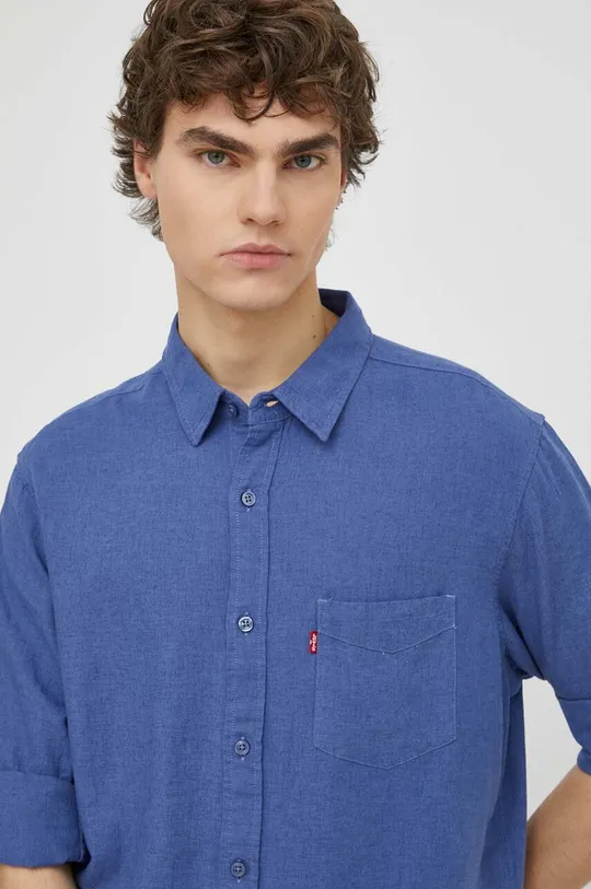 μπλε Βαμβακερό πουκάμισο Levi's