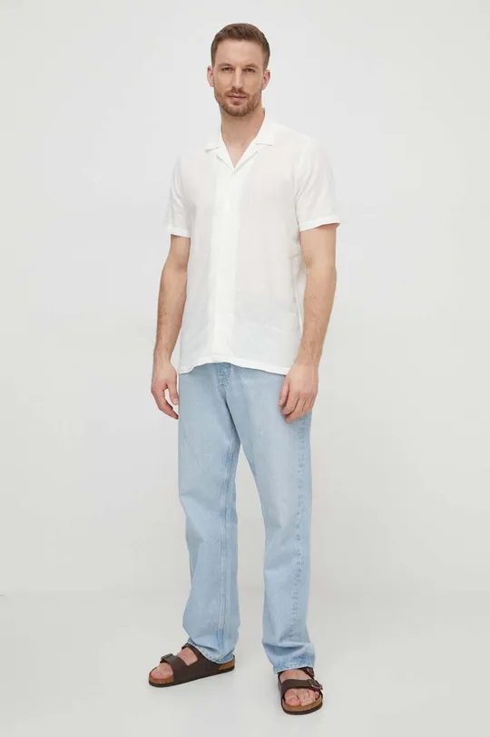Lindbergh camicia di lino 55% Lino, 45% Cotone