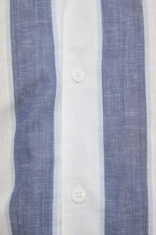 Lindbergh camicia in lino misto blu